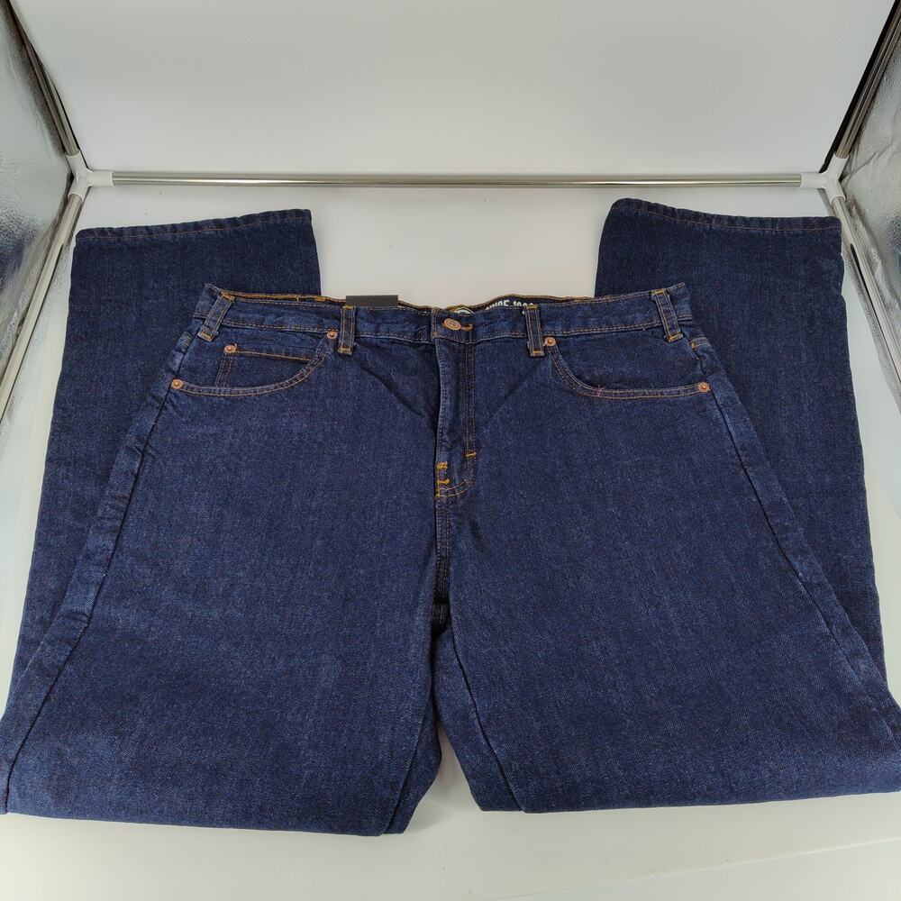 Dickies Flannel Lined Relaxed Fit Straight Leg Jeans 5-Pocket Dark Wash Blue NWT - Picture 6 of 11